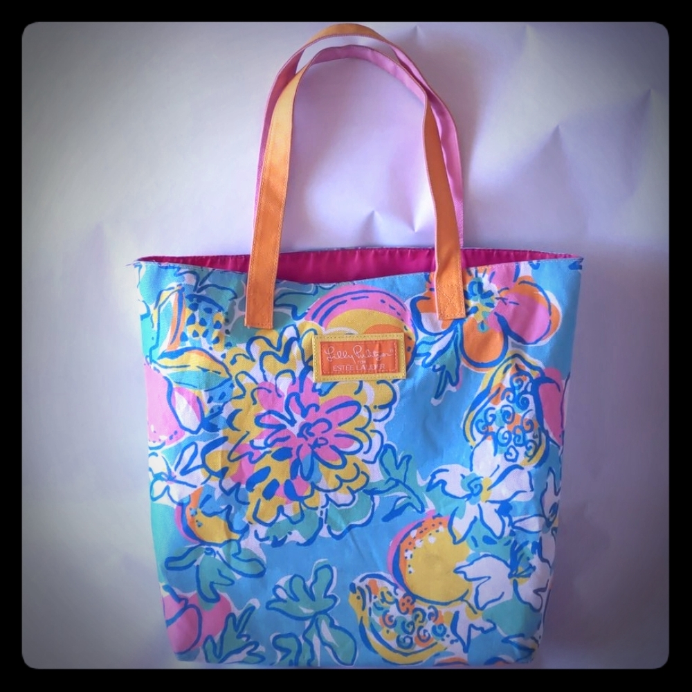 Lilly Pulitzer x Estee Lauder Canvas Beach Tote